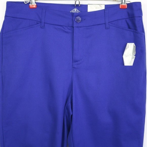 St John's Bay Secretly Slender Capri Pants Violet Purple Mid Rise 10 - Picture 7 of 11
